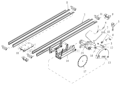 Page A Diagram and Parts List for MK-1590  MK Diamond Concrete Saw
